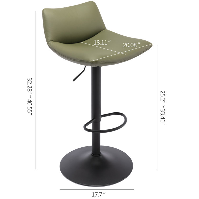 Wrought Studio Gissur Unfinished Swivel Adjustable Height Stool